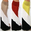 BEIGE COLOR BLOCKED MINIMAL CASUAL FIT JERSEY KNIT FOLD OVER WAIST MAXI SKIRT