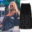 Hot Style Sexy Women Floral Hollow Out Lace Summer Sheer Long Skirt