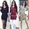 Lady Fashion Women's Long Sleeve Crew Neck Cotton Casual Short Mini Dress Long Tops