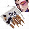 New 11Pcs Wooden Handle Smooth Makeup Face Foundation Eyeshadow Cosmetic Brush Set