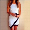 New Stylish Lady Women's Fashion Sleeveless O-Neck Sexy Bandage Bodycon Slim Irregular Asymmetrical Short Mini Dress