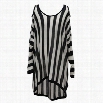 New Women Fashion Vertical Stripe Loose Off-The-Shoulder Long Sleeve Knitting Shirt Dresses