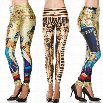 Women Elastic Egyptian Printed Stretch Leggings Tights Pencil Pants