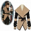 Women's Lady Fashion Elegant Warm Long Sleeve Lapel Jacket Coat Outwear Belt