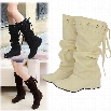 Women's Round Head Height Increasing Heel Boots Winter Autumn Shoes