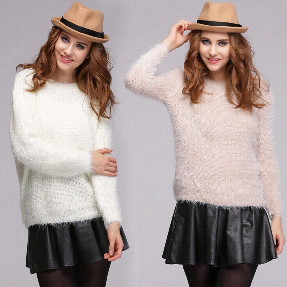 Winter Spring Breeding Smootg Mohair Genuine Candy Color Casual Sweatrr Outwear