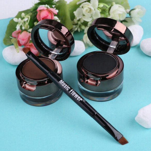 With Brush Waterproof 2 In 1 Eyeliner And Euebrow Cream 24 Hours Endure Use