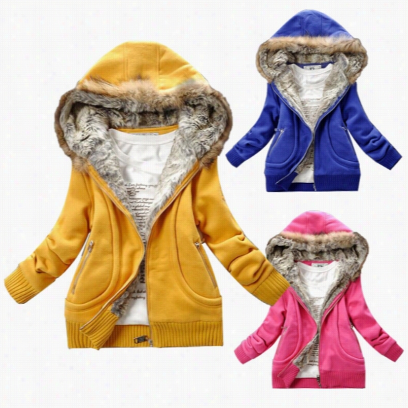 Women's Thicken Slim Winter Coat Jacket Fur Collar Cototn Hooded Outerwear