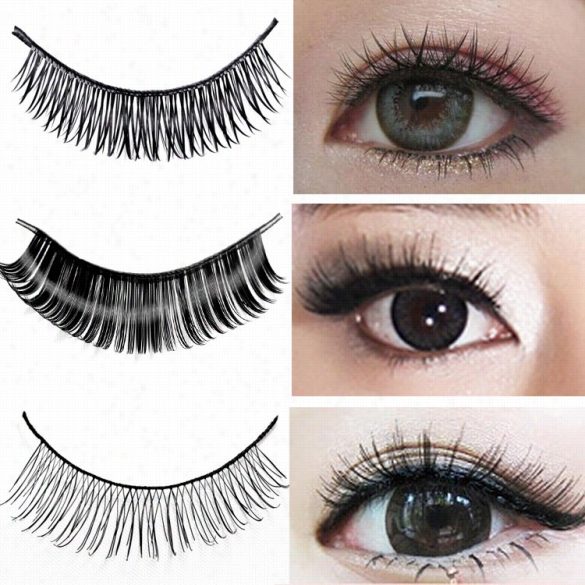 Acevivi New Fashion Wojen's 10paris Long Cross False Eyelashes Makeup Natural Fake Thicck Black Eye Lashes Extension