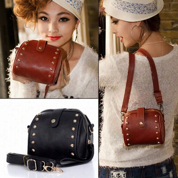 Artificial Leather Rivet Bag Mobile Phone Camera Bag Ladies Messenger Bag