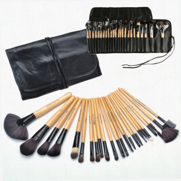 Beauty 24 Pcs Makeup Brush Set Tools Make-up Wool Make Up Brus H Set Case