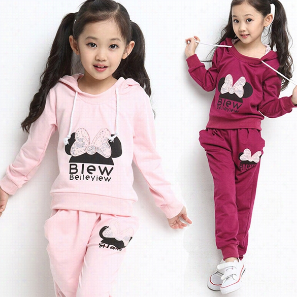 Cute Kid Sports  Wear Baby Clothing Outfit Grls Sport Suit Colthes Pants 3-9y