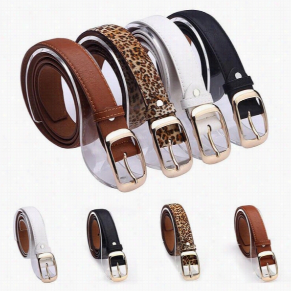 Form Women's Faux L Eather Metal Buckle Belts Girls Fashion Accessories