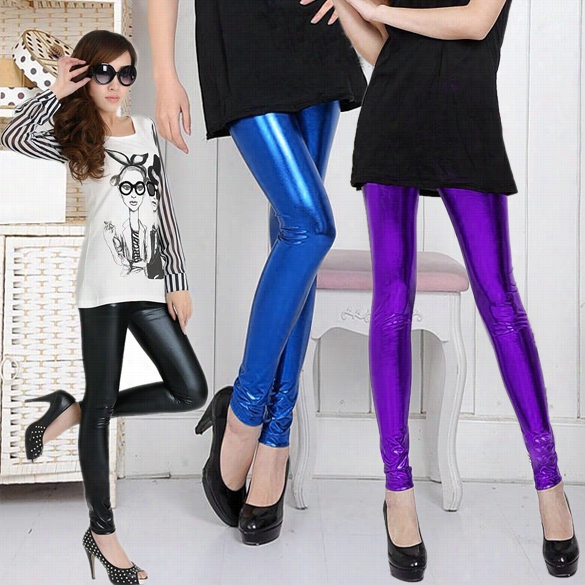 Fahsion Women's Girls Metalllic Colorful Shiny " Sparkle Spandex Tights Leggings Pants Trousers