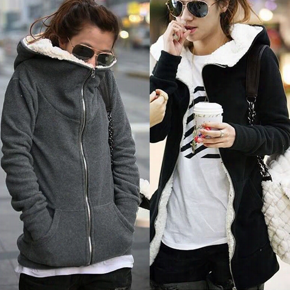 Fashion Women's Zip Up Tops Hooie Coat Jacket Outerwear Sweatshirt