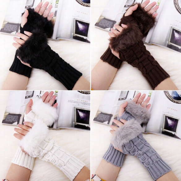 High Qquality Girls Ladies Women's Wrist Glovesf Luffy Half Finger Knitting Gloves