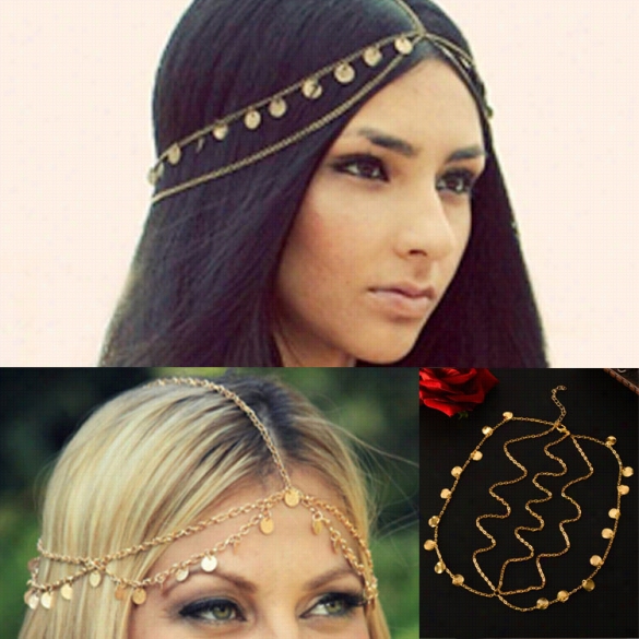 Hot Fashion Lady Women Metal Rinetsone Put A ~ On Chaiin Headband Head Piece Hair Band