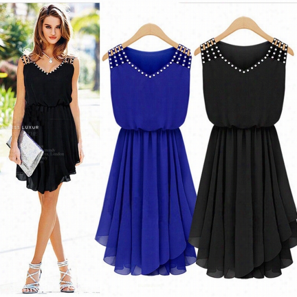 Hot Fashion Women Casual Dress Elegat Choice Summer Girl Chiffon Sexy Dress