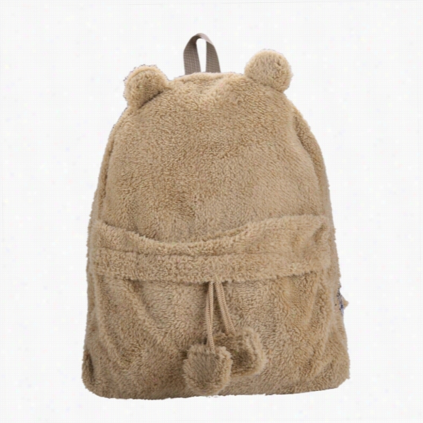 Hot Women's Young Cute Plush Bag Backpack College Campus Bbook Bear Backp Akc