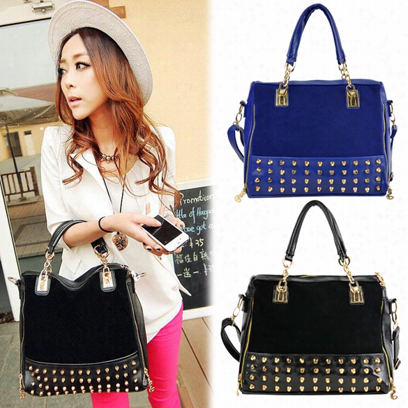 Korean Fashion Women Lady Rivet Tote Shoulder Messenger Handbag Satchel