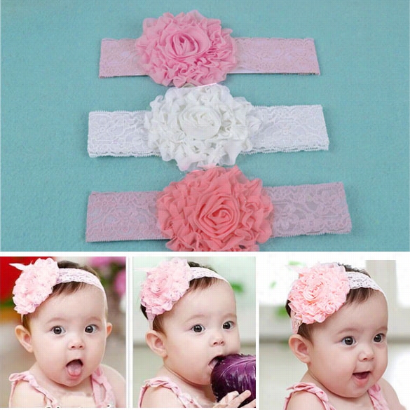 New  B Aby Toddler Kids Girls Beautiful Lovely Princess Hairband Hair Flower Accessories Three Colors