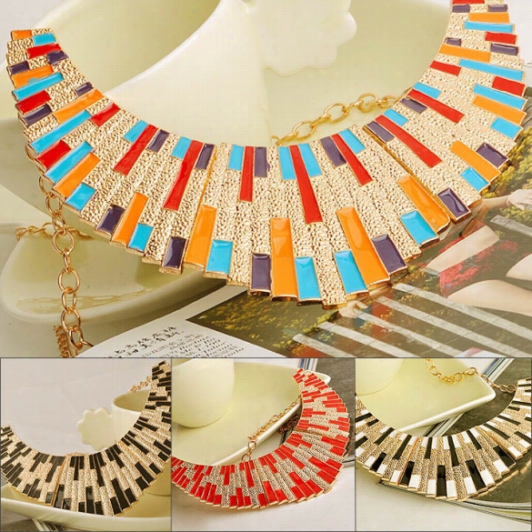 New Design Lady B Ib Statement 4 Colorful Crystal Pearl Bib Necklace Collar  Ot