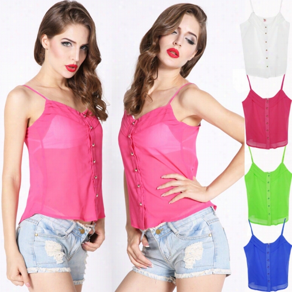 New Embellished Fashion New Plus Size Women's Summer Casual Flouncing Sleeve Neck Chiffon Blouse