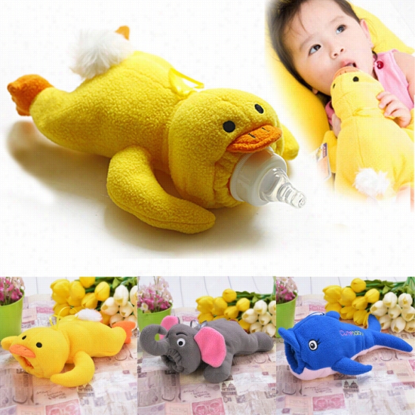 New Fashion Baby Animal Plush Bottle Feeder Cute Toddler Bottle Outw Arm Cover