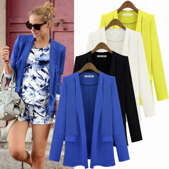 New Fashion  Unique Women Ol Soli Slim Fold Sleeve Suit  Blazer Coat Jacket