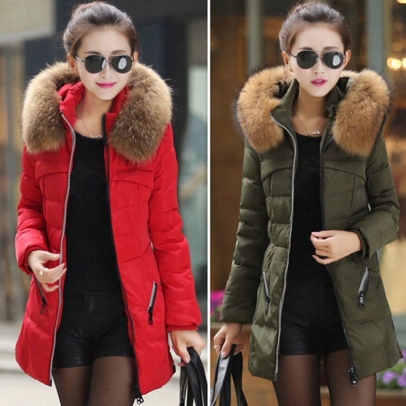 New Fashion Women Winter Warm Candyc Olor Thin Slim Down Coat Long Jacket Overcoat Parka