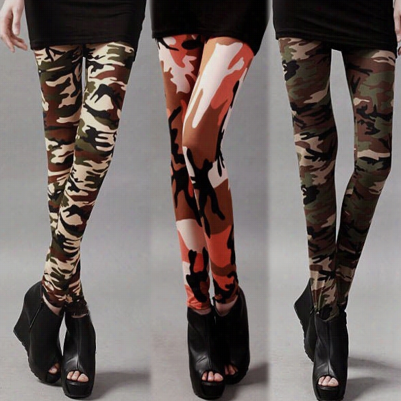 New Fash Ion Women's Camouflage Print Leg Ging Tight Pants 3 Colors