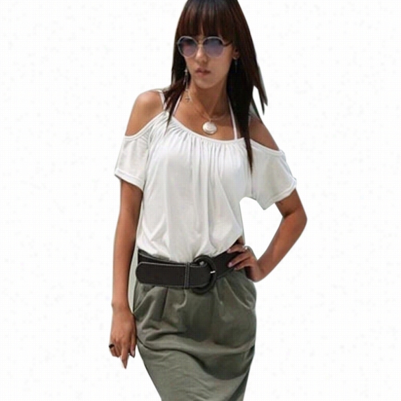 New Irascible Fashion New Plus Size Women's Summer Casual Flouncing Sleeve Eck Chiffon Bblouse