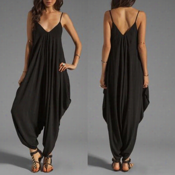 New Hot Women V Necklineall In One Beach Jumpsuit Playsuits Pants