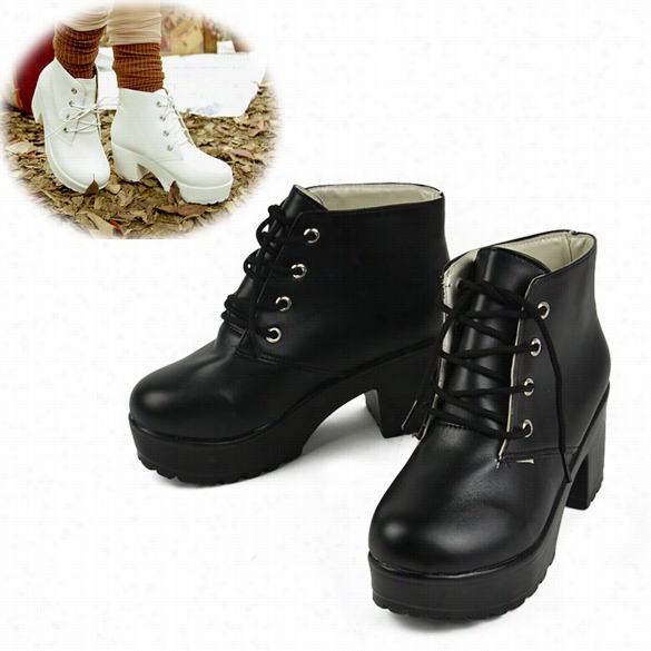 New Vintage Women Ladies Sandals High Heel Platform Hi Gh Heells Short Boots 2 Colors
