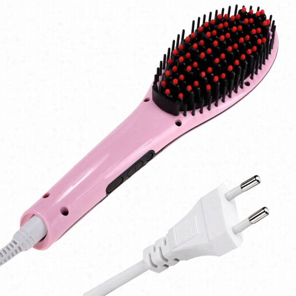 Pro Fast Hair Straightener Electric Straightening Comb Hot Brush Lcd Massager