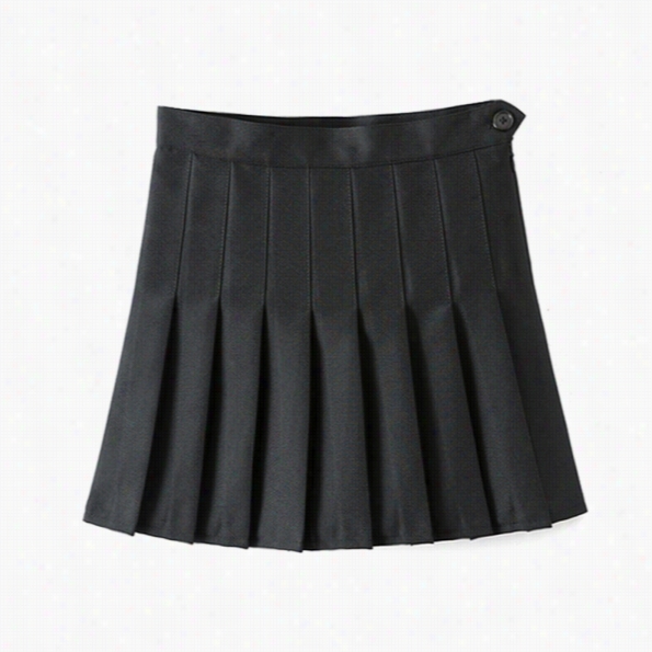 Sexy Womenn High Waist A-line Pleated Skirt Tenn Is Solid Mini Skirt