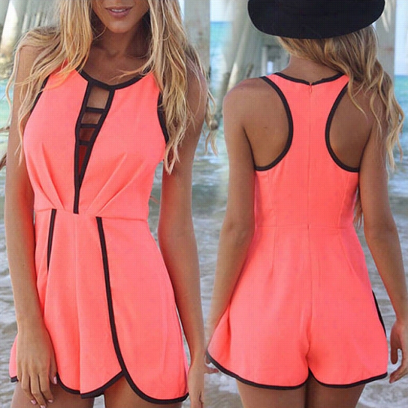 Sexy Women V Hollow Playsuit Party Evening Summer Laadies Dress Ujmpsuit Shorts