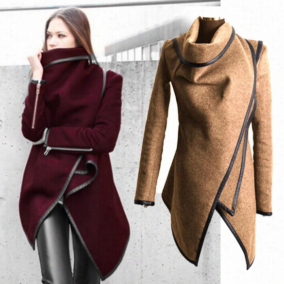 Stylish Women's Long Sleeve Arm Thickening Casual Jacketcoat Overcoat