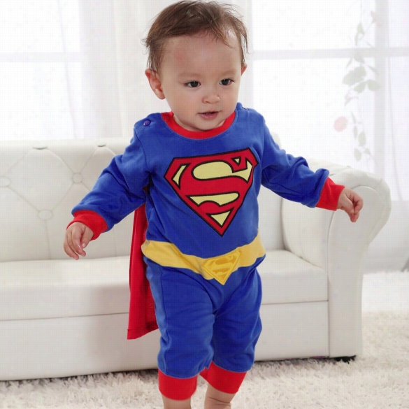 Superman Courtship Fancy Costume Jumpsuit For Baby Toddler Kid Boy Romper Gift