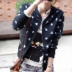 2013 New Korean Women Girl Lady Casual Stars Printing Zipper Cardigan Hoodie Tops Blouse