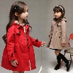 Europen Style Autumn Winter Girls Simple Coat Peplum Wind Jacket Hooded