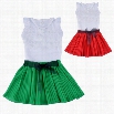 New 2pcs"set Baby Girl Children's Beauty Lace Agaric T-shirt Vest+ Mini Skirt Dress Bow Belt Skirt