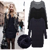 New Autumn"Winter Women Mirco Velvet Round Collar Thickening Sexy Dress Skirt