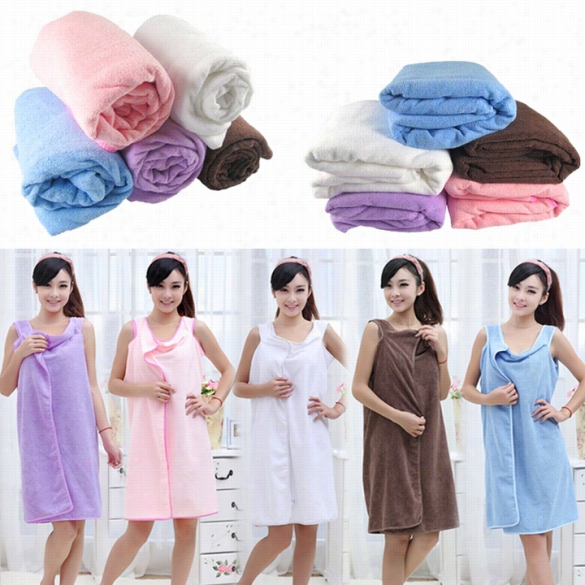 Unisex Microfiber Towels Quiet Magic Bath Towel Bathrobes Bath Skirt Beach