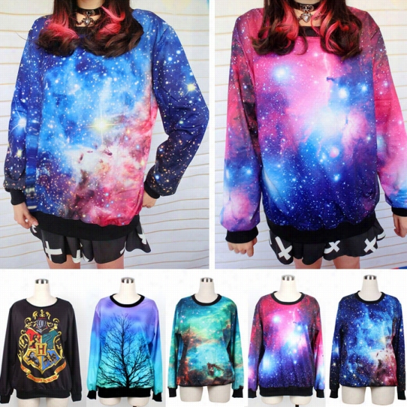 Unis Ex Pattern Printinground Neck Loose Long Sleeve T-shirt Thicking Hoodies