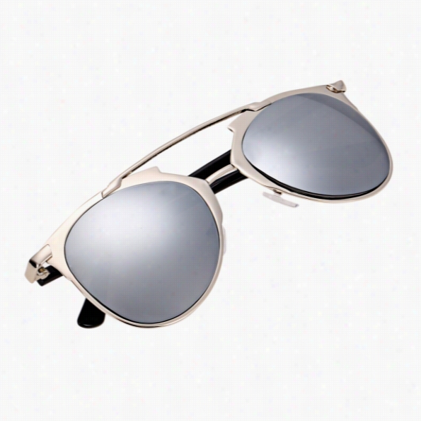 Vintage Style Unisex Mirror Lens Sunglasses Glasses Eyewear Metal Frame