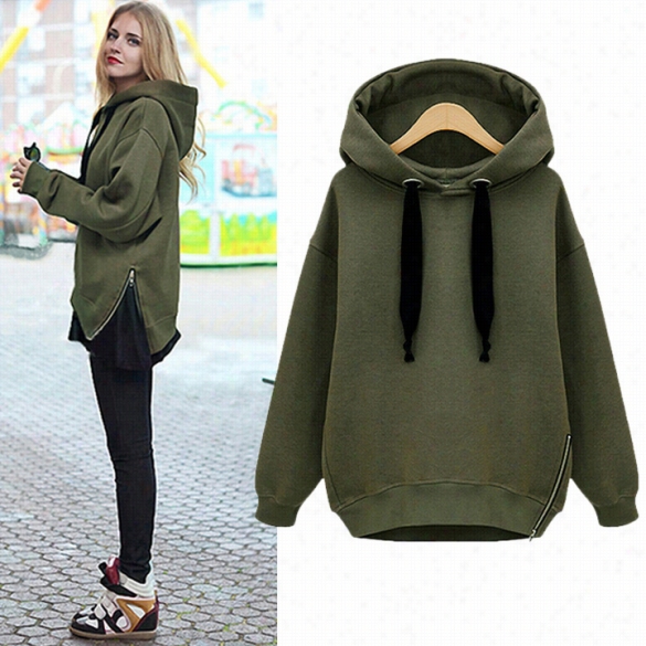 Women's Casual Ladies Long Sleeve Hoodie Sweatshirt Outerwear Coat Pullovers