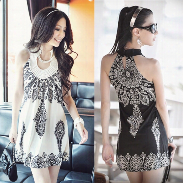 Women's Floal Prints Ladies' Classic Vintage Ring Exotic Summer Slim Dress