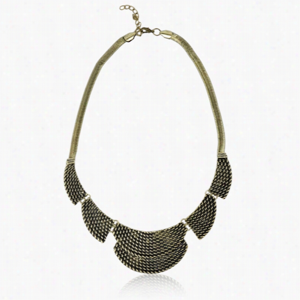 Women's Retro Vintage Bronze Charm Luxury Classica Lfalse Collar Pattern Necklace