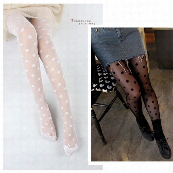 New Footless Full Length Big Dotted Desi Gn Stretch Leggingsp Ants Tights Seamless